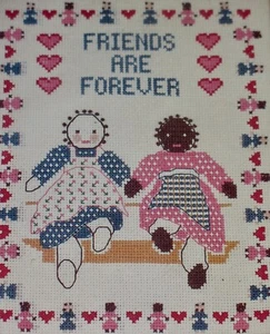 FRIENDS ARE FOREVER Counted Cross Stitch Kit #3006 NICOLE CREATIONS  8" x 10"  - Picture 1 of 5