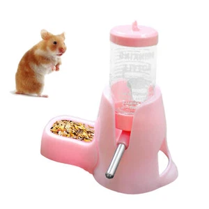 Hamster Water Bottle Auto Dispenser Free Standing Drinker Drinking Food Feeder - Picture 1 of 14