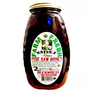 RAW HONEY BUCKWHEAT BLOSSOM HONEY 2LB 908g 100% PURE RAW UNFILTERED - Picture 1 of 7
