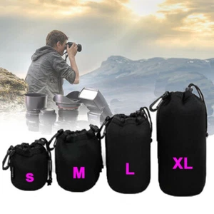 4pcs DSLR Camera Soft Lens Carry Case Waterproof Neoprene Bag Pouch S M L XL Kit - Picture 1 of 12