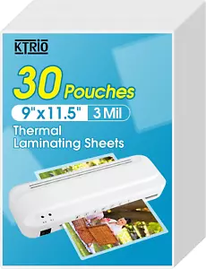 Fogli di Laminazione, Tenere Fogli 8,5 X 11 Pollici Confezione da 30, 3 Mil Lamina Termica Trasparente - Foto 1 di 9