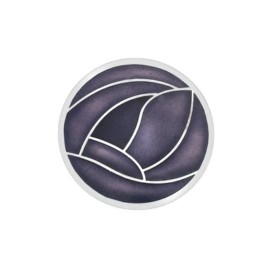 Broche rosa Mackintosh púrpura redondo plateado nuevo embalaje de regalo Foto 1 de 2