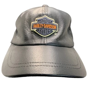 Vintage Harley-Davidson Leather Motor Cycles Baseball Cap Ball Hat Black H-D - Picture 1 of 5