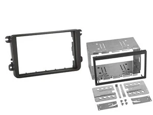 Radioblende Set Doppel DIN Autoradio für Seat Skoda VW schwarz - Bild 1 von 3