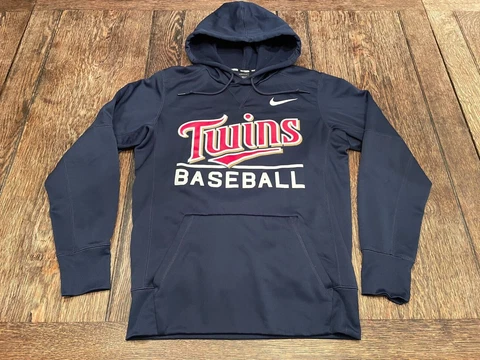 MINNESOTA TWINS Baseball men's S NIKE BSBL blue hooded sweatshirt Hoodie Dri-Fit Cover