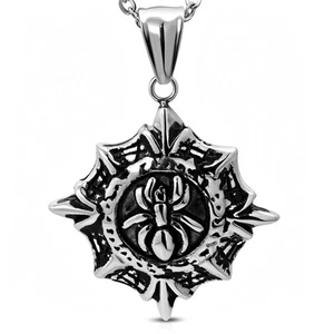 CIONDOLO BIKER TRIBALE ACCIAIO INOX RAGNO pendente SPV058 - Foto 1 di 2