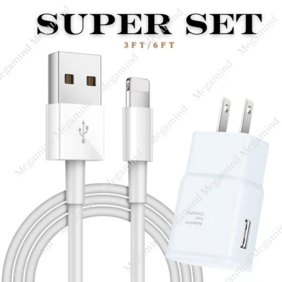 USB Fast Charger Adapter Cable For Apple iPhone 14/13/12/11/8/7/6/5/SE/XS Max/XR - Image 1 of 4