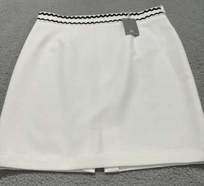 Preston & York 女式裙子白色办公室穿蓝色 Rick 架管迷你 16 nwt — 第 1/4 张图片