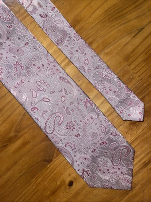 Gravata de pescoço Geoffrey Beene masculina rosa metálico casamento negócios resort jantar - Imagem 1 de 4