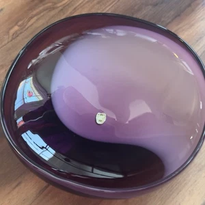 Vintage Fukushima Japan multistrato viola arte vetro piatto basso ciotola vetro funziona - Foto 1 di 12