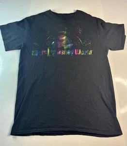 Walt Disney World Shirt Adult Medium M Black Rainbow Pride Fire Works Castle - Picture 1 of 5