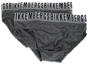 SLIP UOMO BIKKEMBERGS Intimo Uomo Briefs Pack of 2 (Grey) TAGLIA L - Imagen 1 de 3