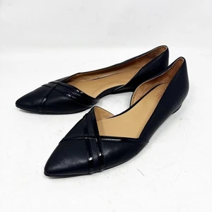 Naturalizer Barlow schwarze spitz zulaufende Leder-Ballerinas Größe 11M klassisch - Bild 1 von 9