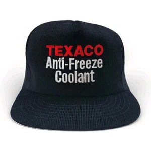 Vintage Texaco Frostschutz Kühlmittel Mütze schwarz Cord bestickt Snapback Cap - Bild 1 von 9
