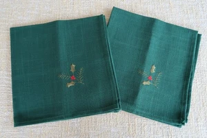Juego de 2 servilletas bordadas Bardwil Poinsettia Setting nuevas - Imagen 1 de 5