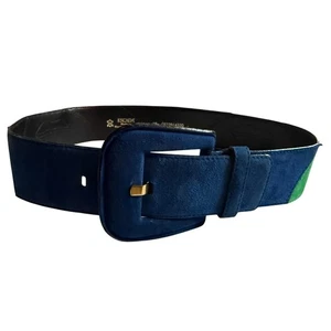 Vintage 80er Escada Western Germany Leder Wildleder Patchwork Lippengürtel - Bild 1 von 7