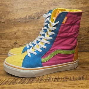 Vans Sk8 Ultrahoch Patchwork Rainbow Pop Kawaii Schnürschuhe Sneaker Größe 8 Herren - Bild 1 von 11