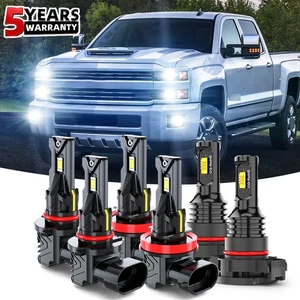 For Chevy Silverado 1500 2007-2015 - 6x Front LED Headlights Hi/Lo&Fog Bulb Kit - Bild 1 von 23
