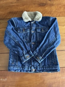 Bolero Kids Sherpa Lined Denim Jacket Size 10 Blue Button Front - Picture 1 of 6