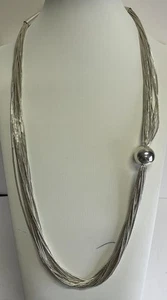 Sterling Silver EMB 14k Tribal Liquid Silver 16 Strand Necklace(39.88g)(25”) - Picture 1 of 7