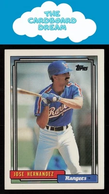 Tarjeta de béisbol José Hernández 1992 Topps #237 RC novato Texas Rangers Foto 1 de 2