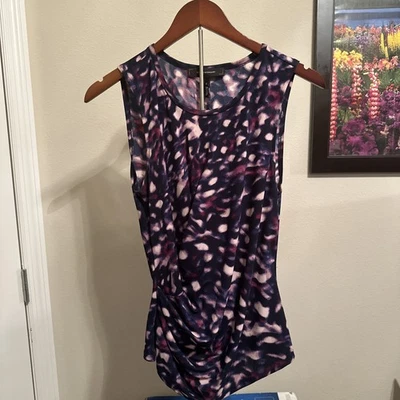 Top Robert Rodriguez Jodie para mujer talla pequeña púrpura abstracto elástico acanalado Foto 1 de 3