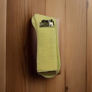 Mens VTG Socks Armored Hi Bulk Heel Guard Yellow Crew Acrylic Blend Size 9-11 - Picture 1 of 5