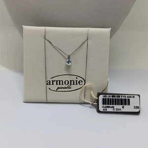 Armonías Joyas Collar Mujer Oro Blanco 18KT Con Acuamarina Y Diamantes (0583) - Imagen 1 de 13