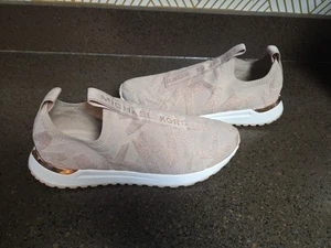 Michael Kors BODIE Metalic Logo Knit Slipon Womens Trainers Size 10m-little Wear - Picture 1 of 8