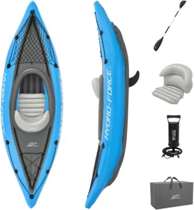 Hydro-Force Cove Champion 1 Person Inflatable Kayak Set with Hand Pump & Paddle - Picture 1 of 9