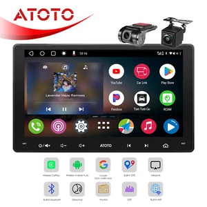 9 inch 2 DIN Car Stereo Bluetooth Carplay Android Wireless Radio w/ F+R Camera - Picture 1 of 10