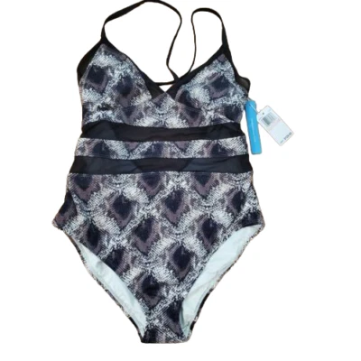 Nuevo con etiquetas Traje de baño Bleu Rod Beattie talla 10 juegos de serpiente sobre malla inserción cruzada espalda Foto 1 de 4