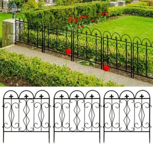 5er Set Steckzaun Eisen Gartenzaun Zäune Gitter Dekozaun Rankzaun Beetbegrenzung - Bild 1 von 12