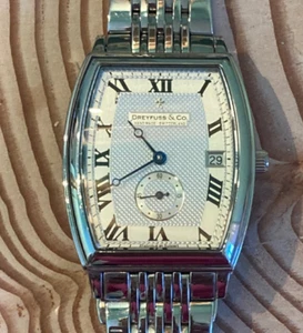DREYFUSS CO 1924 WATCH MEN QUARTZ 31x45mm Hand-made New battery - Picture 1 of 6