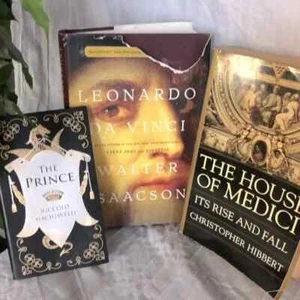 Lot 3 Florence Italy themed booksThe Prince Machiavelli Leonardi DaVinvi Medici - Imagen 1 de 16