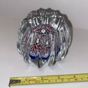 Vintage Millefiori Paperweight, Ribbed Melon Shaped Body - Picture 1 of 11