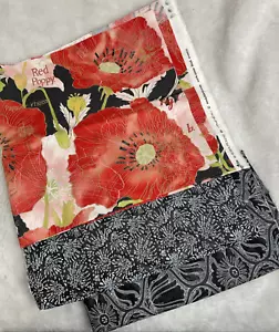 Poppy Mae 3 Fat Quarters Robin Pickens Moda Out Of Print 100% Cotton - Picture 1 of 5