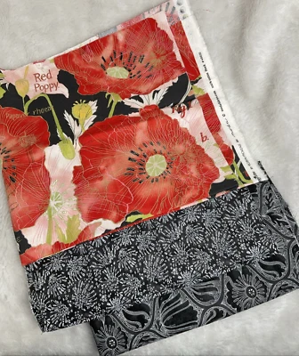 Poppy Mae 3 Fat Quarters Robin Pickens Moda  Out Of Print 100% Cotton  - Image 1 of 4