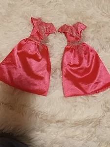 Twin Vintage Barbie Dresses Pink Evening Dress Gowns Long Formal 90s Dresses - Picture 1 of 6