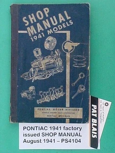 PONTIAC MOTOR DIVISION 1941 Factory SHOP MANUAL-General Motors Sales Corporation - Picture 1 of 1