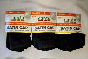 Lote de 3 Gorras Cantu Forradas Satinadas para Estilo o Dormir Negras - Imagen 1 de 2
