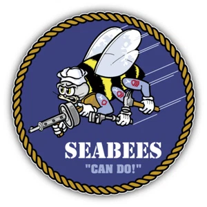 USN Seabees Military Car Bumper Sticker Decal - ''SIZES'' - Picture 1 of 1