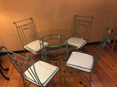 Charleston Forge Glass Top Table And Four Chairs - Image 1 of 4