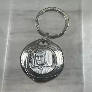 Fabrication Francaise Jeannie Jugan Silver Toned Keychain Catholic Religious - Picture 1 of 6