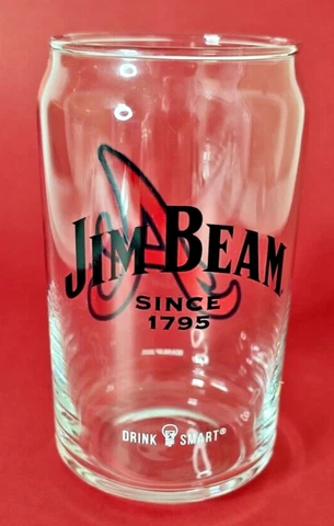 Atlanta Braves Beer Can Cocktail Glass Jim Beam 16 oz. ~ Very Nice! EUC Cover