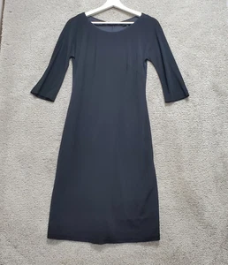 Maria Bianca Nero Shift Dress Womens Medium Black Round Neck 3/4 Sleeve Pullover - Picture 1 of 9