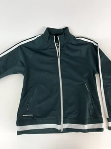 Women's retro full Zip green  Track Jacket NEW LG Arm Stripe Y2K - Picture 1 of 7