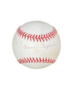 WARREN SPAHN SIGNED OFFICIAL NATIONAL LEAGUE BASEBALL WITH JSA AUTHENTICATION