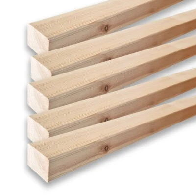 SUNWOOD 6x Listello decorativo in legno naturale per pareti, divisori, da 4,5x6x300 cm