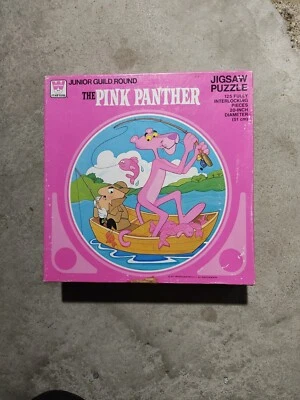 Rompecabezas Pink Panther 1977 redondo #4426 Western Publishing Foto 1 de 2